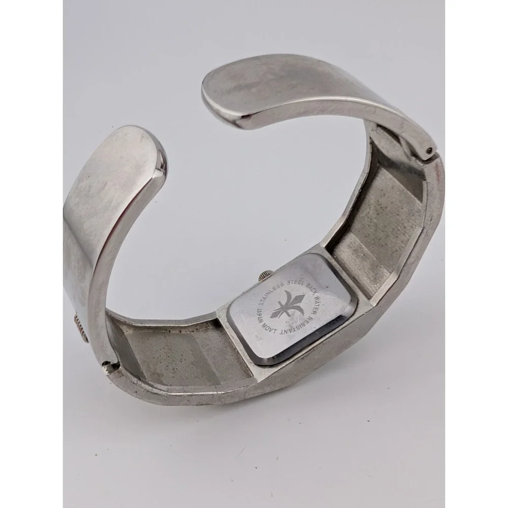 Cannes Watch Women 21mm Silver Case Bangle Band Crystals- New Battery